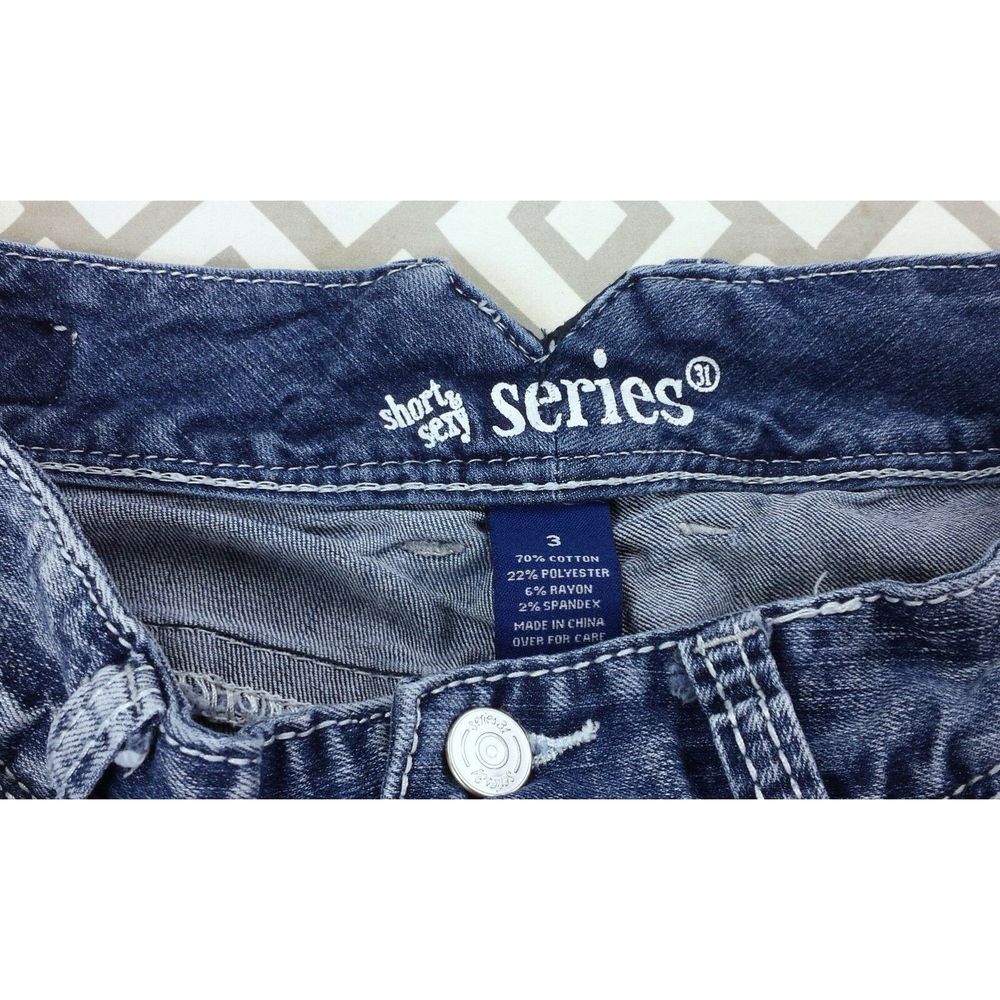 Series 31 Short Sexy Denim Shorts Jean Rhinestones - Picture 4 of 4